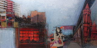 "Berlin" mixed media, canvas 120 x 60 cm
