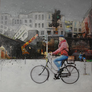 "Berlin" mixed media, canvas, 100 x 100 cm ...mrs more (stefanie ramsel)