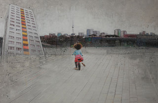 "LOST -Berlin" mixed media, canvas, 120 x 80 cm ...mrs more (stefanie ramsel)