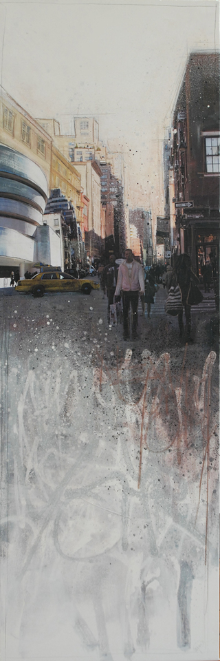 "NYC" mixed media, canvas, 50 x 150 cm ...mrs more (stefanie ramsel)