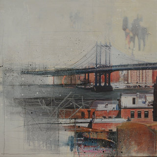"NYC" mixed media, canvas, 70 x 70 cm ...mrs more (stefanie ramsel)