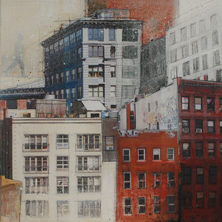 "NYC" mixed media, canvas, 70 x 70 cm