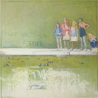 Mrs More "That was then..." mixed media, canvas, 100 x 100 cm