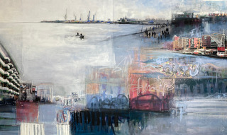 HAMBURG, mixed media, canvas 250 x 150